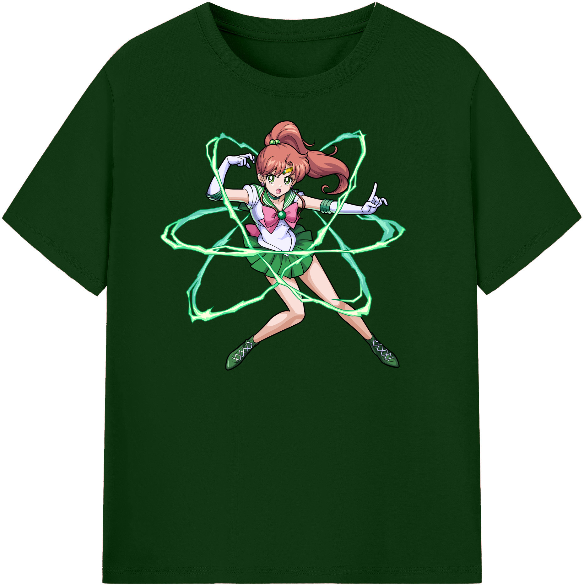 （画像用） 美少女戦士セーラームーン 木野 まこと きの まこと Sailor Moon Kino Makoto （セーラージュピター；Sailor Jupiter） 綿100％半袖Tシャツ（フロントプリント）